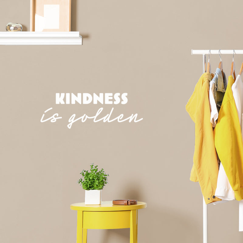 Vinyl Wall Art Decal - Kindness Is Golden - 9" x 25" - Modern Inspirational Goodness Quote Sticker For Home Office Bedroom Living Kids Room Coffee Shop Store Decor 2