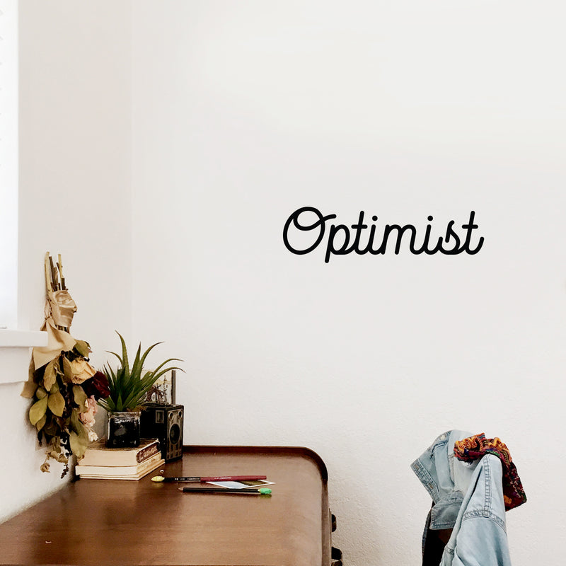 Vinyl Wall Art Decal - Optimist - 5.6" x 20" - Modern Inspirational Positive Word Optimism Quote Sticker For Kids Room Living Room Home School Classroom Bedroom Mirror Decor 3