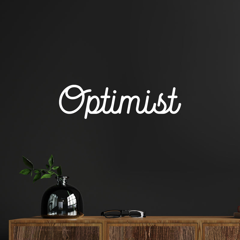 Vinyl Wall Art Decal - Optimist - 5.6" x 20" - Modern Inspirational Positive Word Optimism Quote Sticker For Kids Room Living Room Home School Classroom Bedroom Mirror Decor 3