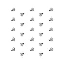 Set Of 25 Vinyl Wall Art Decal - Paper Plane Pattern - From 3.25" x 5" Each - Cute Adhesive Sticker Minimal Design For Children Bedroom Home School Kids Playground Decor 1