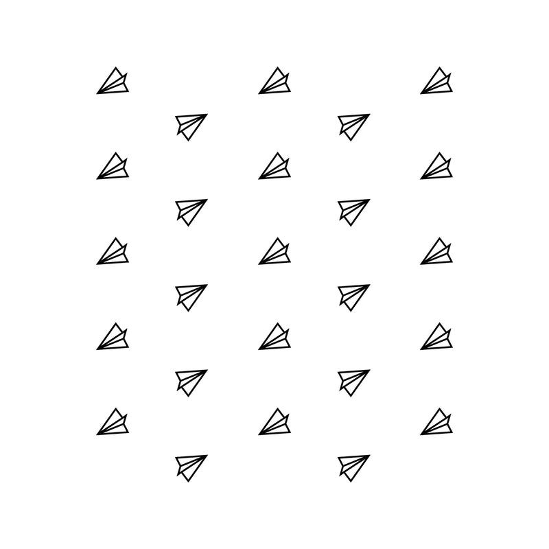 Set of 25 Vinyl Wall Art Decal - Paper Plane Pattern - from Each - Cute Adhesive Sticker Minimal Design for Children Bedroom Home School Playground Decor 1