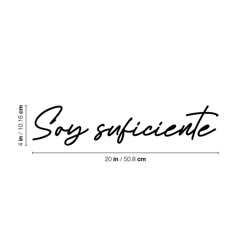 Vinyl Wall Art Decal - Soy Suficiente / I Am Enough - Positive Self Esteem Spanish Quote Sticker For Home Bedroom Closet Living Room School Coffee Shop Gym Fitness Decor 4