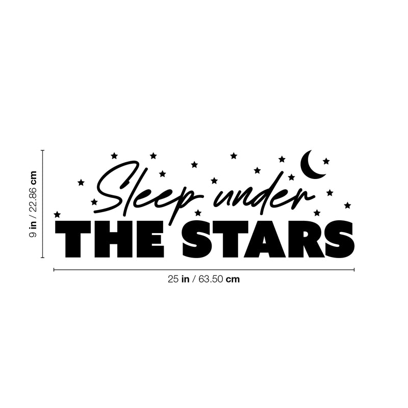 Vinyl Wall Art Decal - Sleep Under The Stars - 9" x 25" - Moon Shape Trendy Inspirational Cute Quote Sticker For Children Bedroom Home Baby Nursery Daycare Kids Room Decor 4