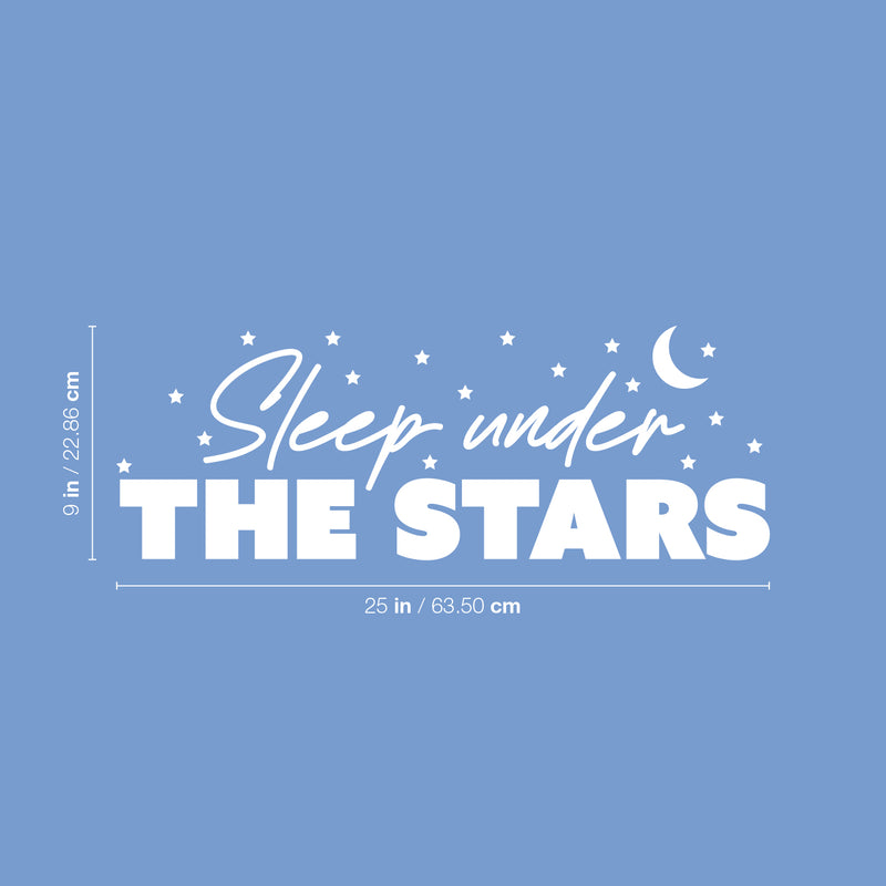 Vinyl Wall Art Decal - Sleep Under The Stars - 9" x 25" - Moon Shape Trendy Inspirational Cute Quote Sticker For Children Bedroom Home Baby Nursery Daycare Kids Room Decor 3