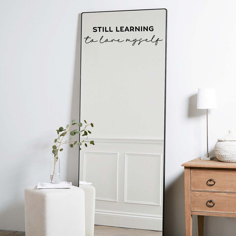 Vinyl Wall Art Decal - Still Learning To Love Myself - 4.5" x 18.5" - Modern Inspirational Self Esteem Quote Sticker For Home Office Living Room Bedroom Mirror Decor 3