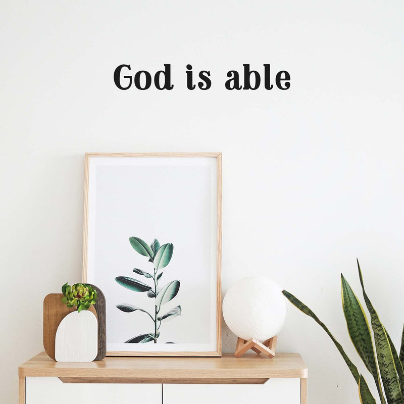 Vinyl Wall Art Decal - God Is Able - - Trendy Inspirational Spiritual Faith Religious Quote Sticker For Home Office Living Room Bedroom Decor 3