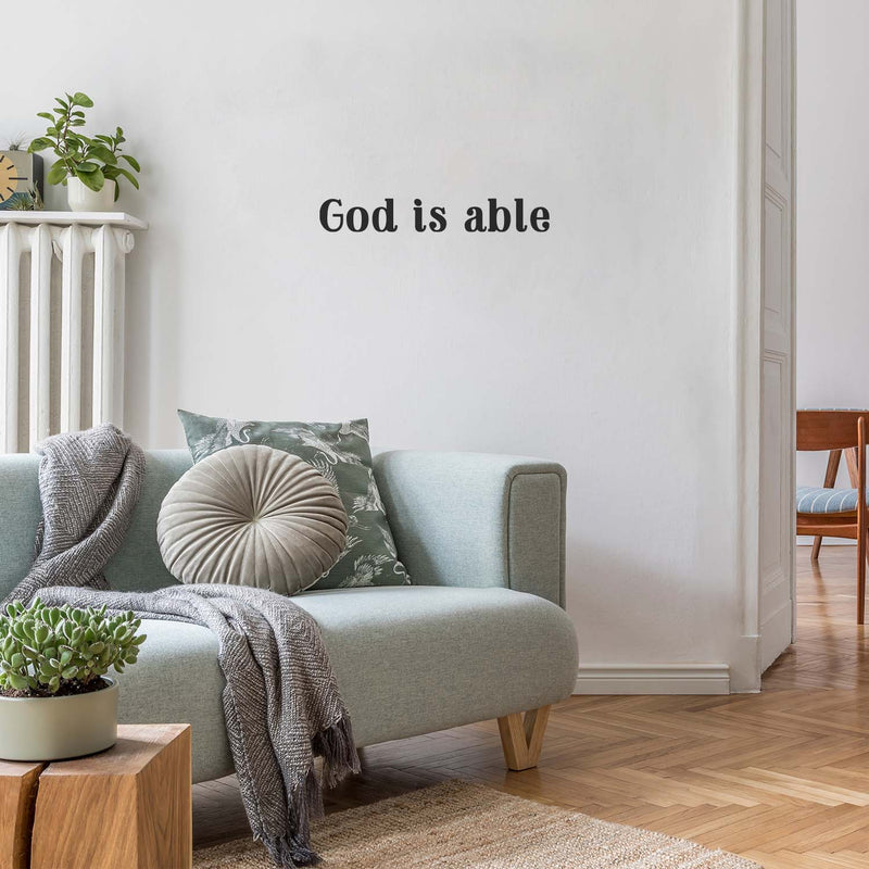 Vinyl Wall Art Decal - God Is Able - - Trendy Inspirational Spiritual Faith Religious Quote Sticker For Home Office Living Room Bedroom Decor 2