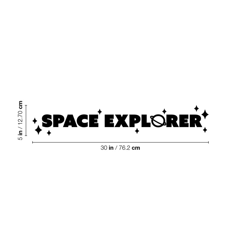 Vinyl Wall Art Decal - Space Explorer - 5" x 30" - Modern Motivational Cute Science Quote Sticker For Home Office Nursery Bedroom School Classroom Planet Kids Room Decor 4