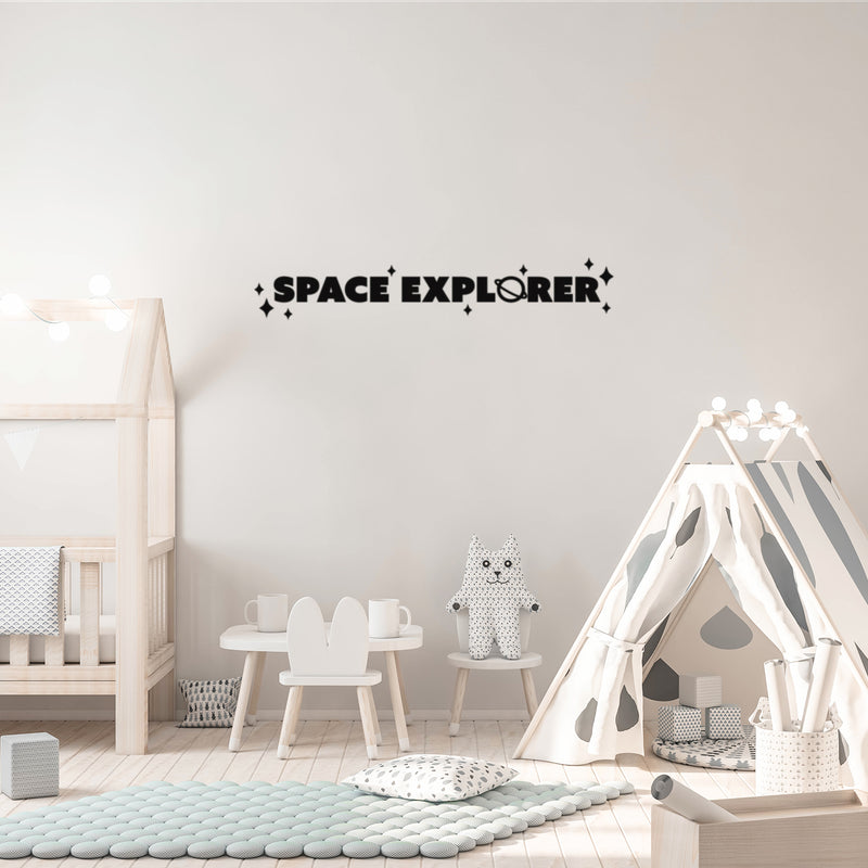 Vinyl Wall Art Decal - Space Explorer - 5" x 30" - Modern Motivational Cute Science Quote Sticker For Home Office Nursery Bedroom School Classroom Planet Kids Room Decor 3