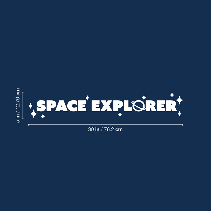 Vinyl Wall Art Decal - Space Explorer - 5" x 30" - Modern Motivational Cute Science Quote Sticker For Home Office Nursery Bedroom School Classroom Planet Kids Room Decor 4