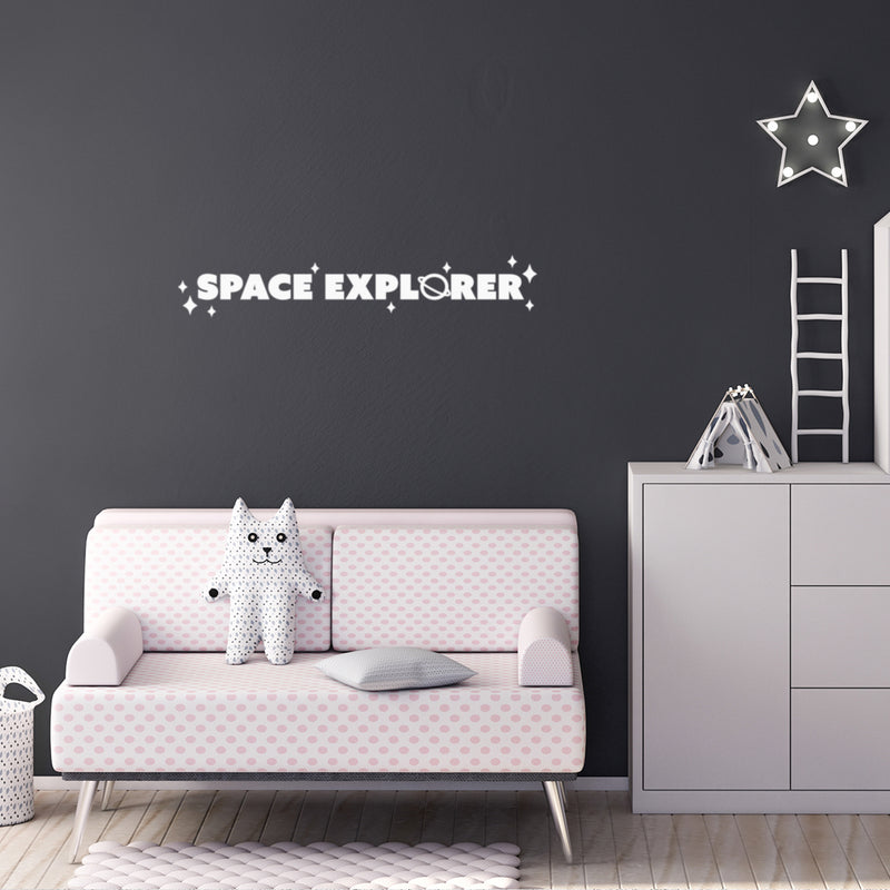 Vinyl Wall Art Decal - Space Explorer - 5" x 30" - Modern Motivational Cute Science Quote Sticker For Home Office Nursery Bedroom School Classroom Planet Kids Room Decor 3