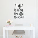 Vinyl Wall Art Decal - Life Is One A Time Offer - 9" x 35" - Modern Motivational Life Quote Sticker For Home Office Bedroom Closet Living Room Coffee Shop Decor 2