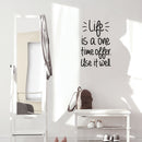 Vinyl Wall Art Decal - Life Is A One Time Offer Use It Well - Modern Motivational Quote Sticker For Home Office Living Room Teen Bedroom Closet Coffee Shop Decor 3