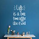 Vinyl Wall Art Decal - Life Is One A Time Offer - 9" x 35" - Modern Motivational Life Quote Sticker For Home Office Bedroom Closet Living Room Coffee Shop Decor 3