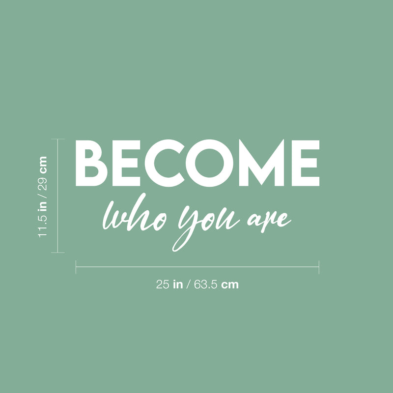 Vinyl Wall Art Decal - Become Who You Are - 11.5" x 25" - Modern Inspirational Positive Self-Esteem Quote Sticker For Home School Office Bedroom Decor 4