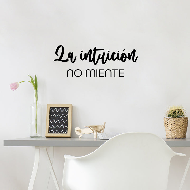 Vinyl Wall Art Decal - La Intuición No Miente / Intuition Doesn't Lie - 9.5" x 25" - Lovely Inspiring Spanish Quote Sticker For Home Bedroom Closet Living Room Coffee Shop Decor 3