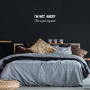Vinyl Wall Art Decal - I'm Not Angry This Is Just My Face - 9.5" x 26.5" - Trendy Motivational Sarcasm Quote Sticker For Home Office Teen Bedroom Closet Mirror Living Room Decor 2