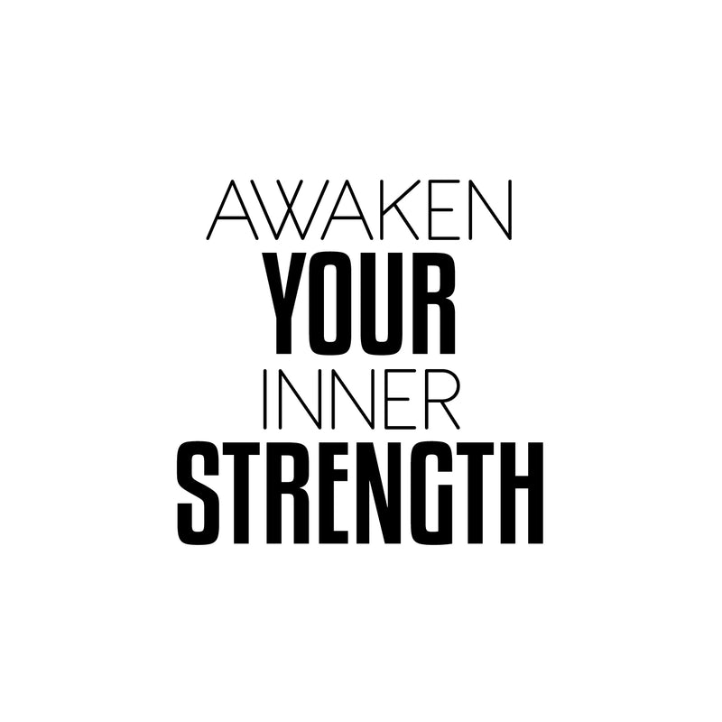 Vinyl Wall Art Decal - Awaken Your Inner Strenght - 17" x 17" - Modern Motivational Quote Sticker For Bedroom Exercise Work Office Home Gym Workout Room Decor 1