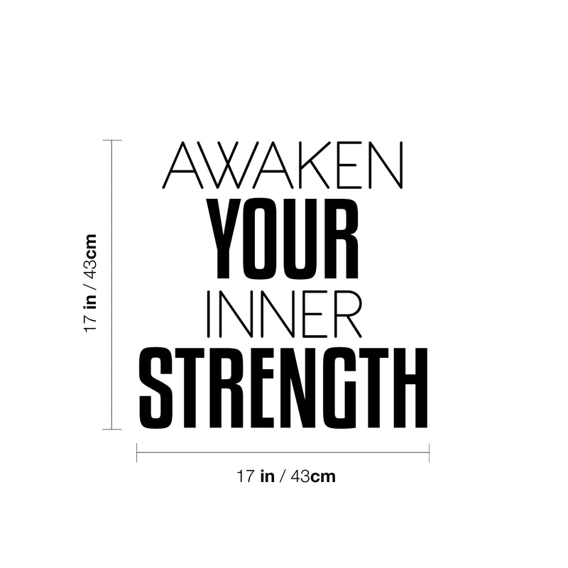 Vinyl Wall Art Decal - Awaken Your Inner Strength - Modern Motivational Quote Sticker For Bedroom Exercise Work Office Home Gym Workout Room Decor 4