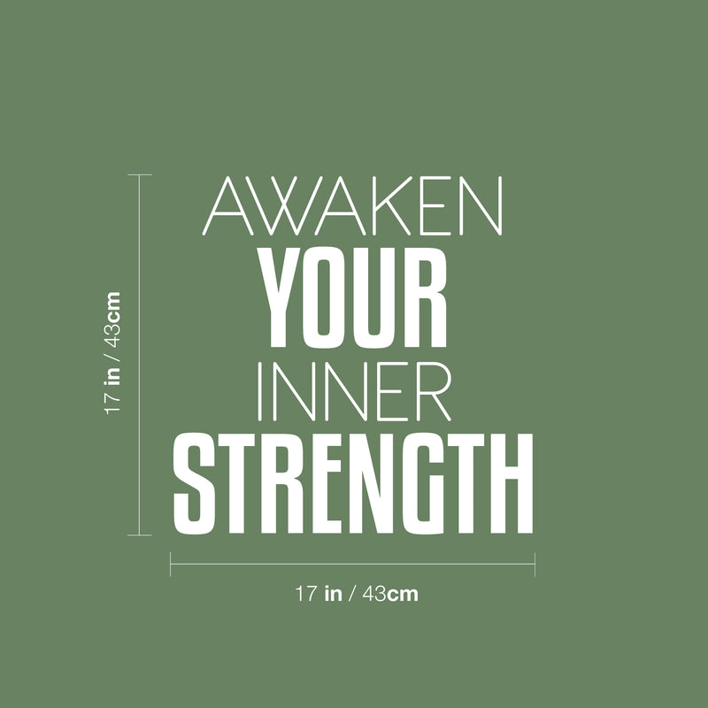 Vinyl Wall Art Decal - Awaken Your Inner Strenght - 17" x 17" - Modern Motivational Quote Sticker For Bedroom Exercise Work Office Home Gym Workout Room Decor 4