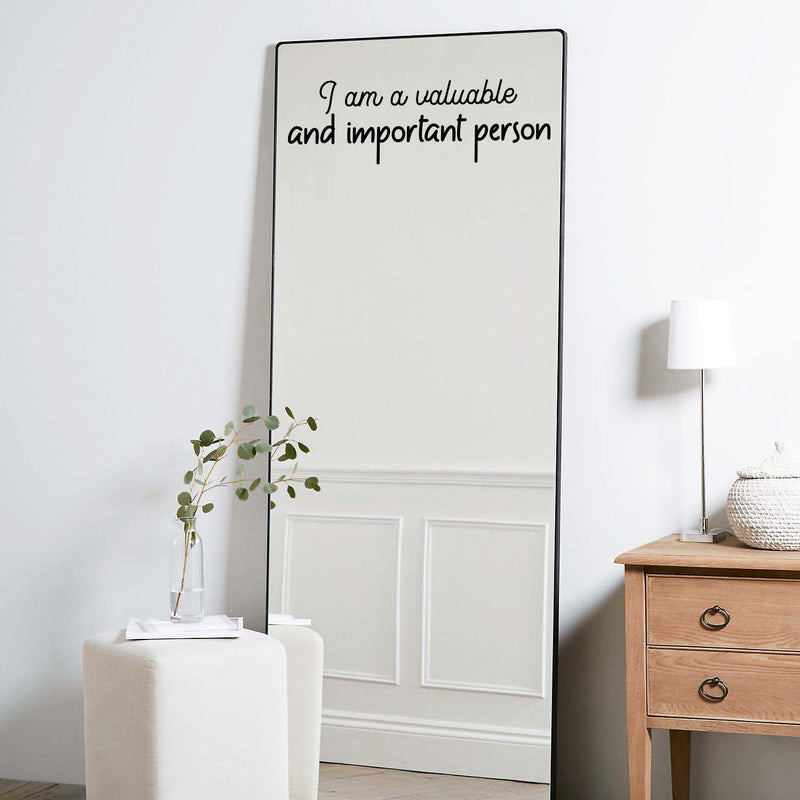 Vinyl Wall Art Decal - I Am A Valuable And Important Person - 6" x 18.5" - Motivating Positive Lifestyle Quote Sticker For Home Office Living Room Decor 2