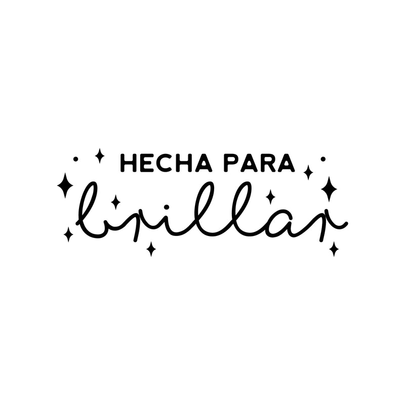 Vinyl Wall Art Decal - Hecha Para Brillar / Made To Shine - 9" x 25" - Trendy Motivational Feminism Spanish Quote Sticker For Girls Home Office Bedroom Living Room Decor 1