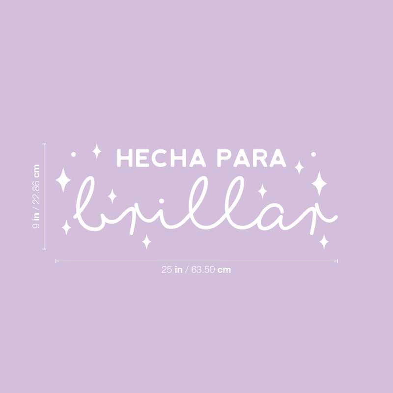 Vinyl Wall Art Decal - Hecha Para Brillar / Made To Shine - 9" x 25" - Trendy Motivational Feminism Spanish Quote Sticker For Girls Home Office Bedroom Living Room Decor 4