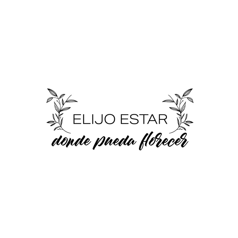 Vinyl Wall Art Decal - Elijo Estar Donde Pueda Florecer / I Choose To Be Where I Can Bloom - 10.5" x 25" - Optimistic Spanish Quote Sticker For Home Bedroom Closet Living Room Decor 1