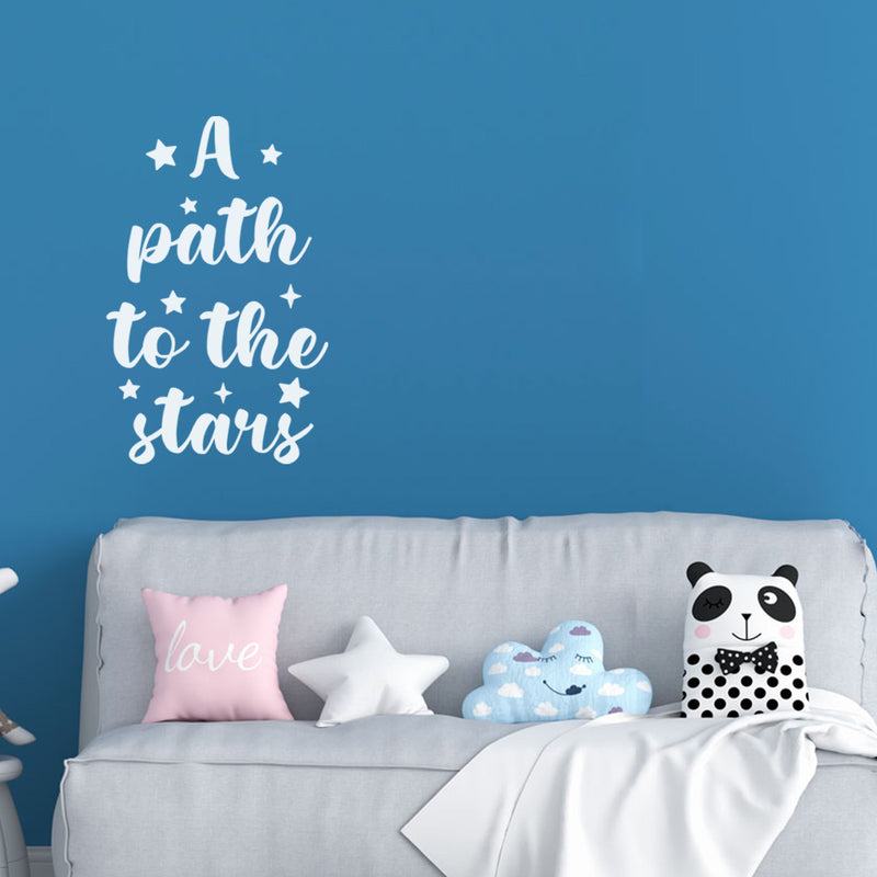 Vinyl Wall Art Decal - A Path To The Stars - 25" x 16" - Trendy Inspirational Cute Quote Sticker For Children Bedroom Home Baby Nursery Daycare Kids Room Decor 2