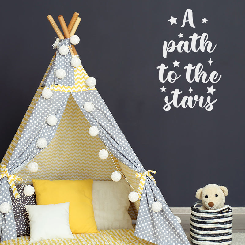 Vinyl Wall Art Decal - A Path To The Stars - 25" x 16" - Trendy Inspirational Cute Quote Sticker For Children Bedroom Home Baby Nursery Daycare Kids Room Decor 3