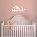 Vinyl Wall Art Decal - Tiny Mermaids - 8.4" x 20" - Modern Sticker Seahorse Figure Design Quote For Girly Bedroom Home Baby Nursery Daycare Children Playroom Decor 3