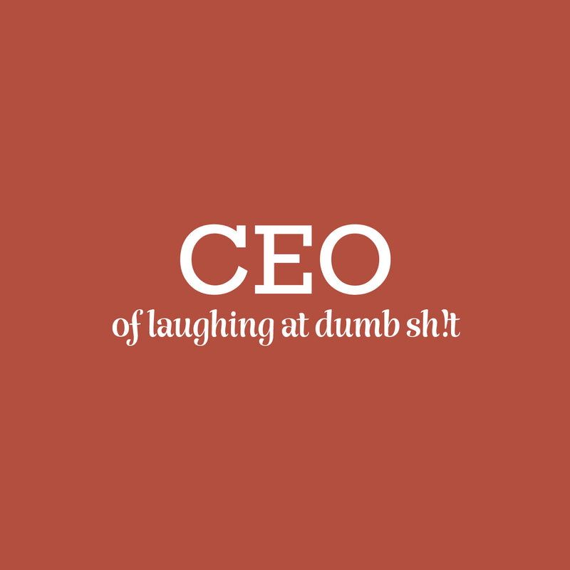 Vinyl Wall Art Decal - CEO Of Laughing At Dumb Sh!t - 9" x 25" - Trendy Motivating Funny Adult Quote Sticker For Home Bedroom Living Room Office Coffee Shop Storefront Decor 1