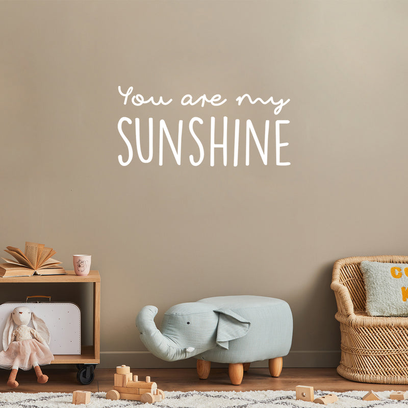 Vinyl Wall Art Decal - You Are My Sunshine - 14" x 30" - Trendy Inspirational Cute Quote Sticker For Children Bedroom Home Baby Nursery Daycare Kids Room Decor 2