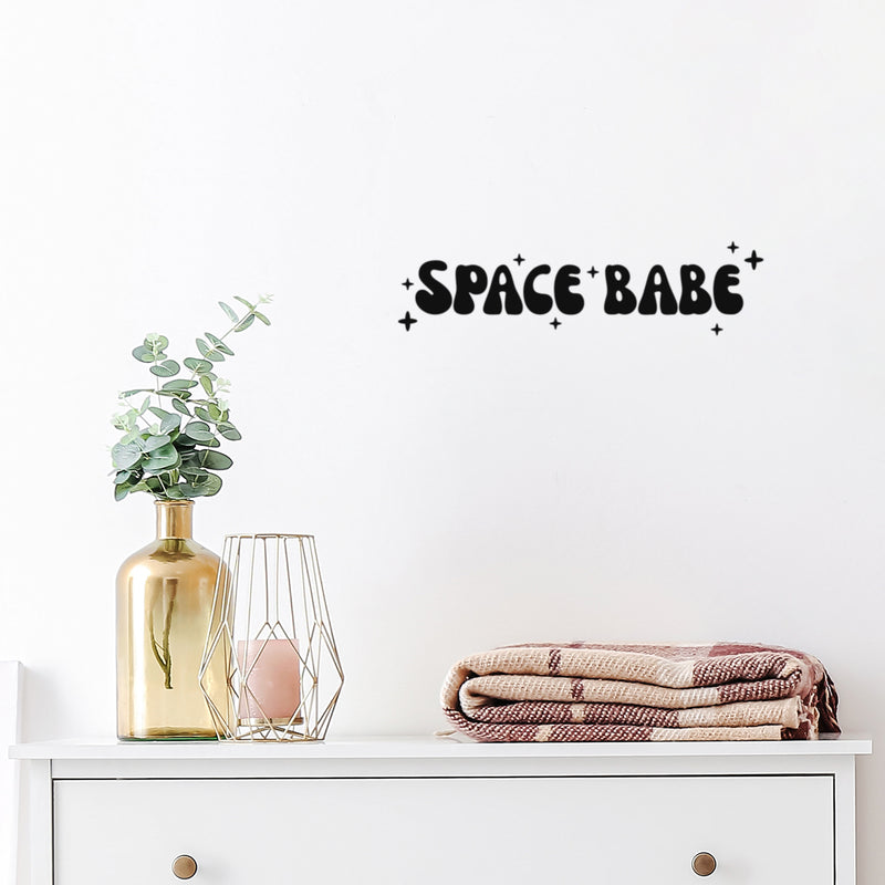 Vinyl Wall Art Decal - Space Babe - Trendy Inspiring Funny Quote Sticker For Home Living Room Kids Room Playroom School Kindergarten Daycare Decor 2