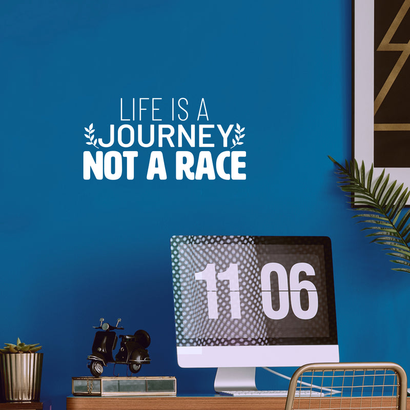 Vinyl Wall Art Decal - Life Is A Journey Not A Race - 12.6" x 25" - Trendy Motivational Quote Sticker For Home Closet Living Room School Work Office Coffee Shop Decor 2