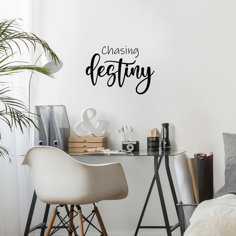 Vinyl Wall Art Decal - Chasing Destiny - 17" x 24" - Trendy Inspirational Good Vibes Quote Sticker For Home Bedroom Living Room Playroom School Office Coffee Shop Storefront Decor 2