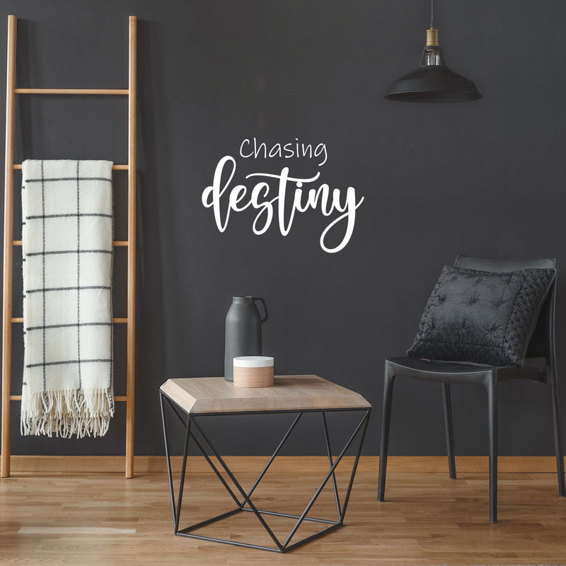 Vinyl Wall Art Decal - Chasing Destiny - 17" x 24" - Trendy Inspirational Good Vibes Quote Sticker For Home Bedroom Living Room Playroom School Office Coffee Shop Storefront Decor 2