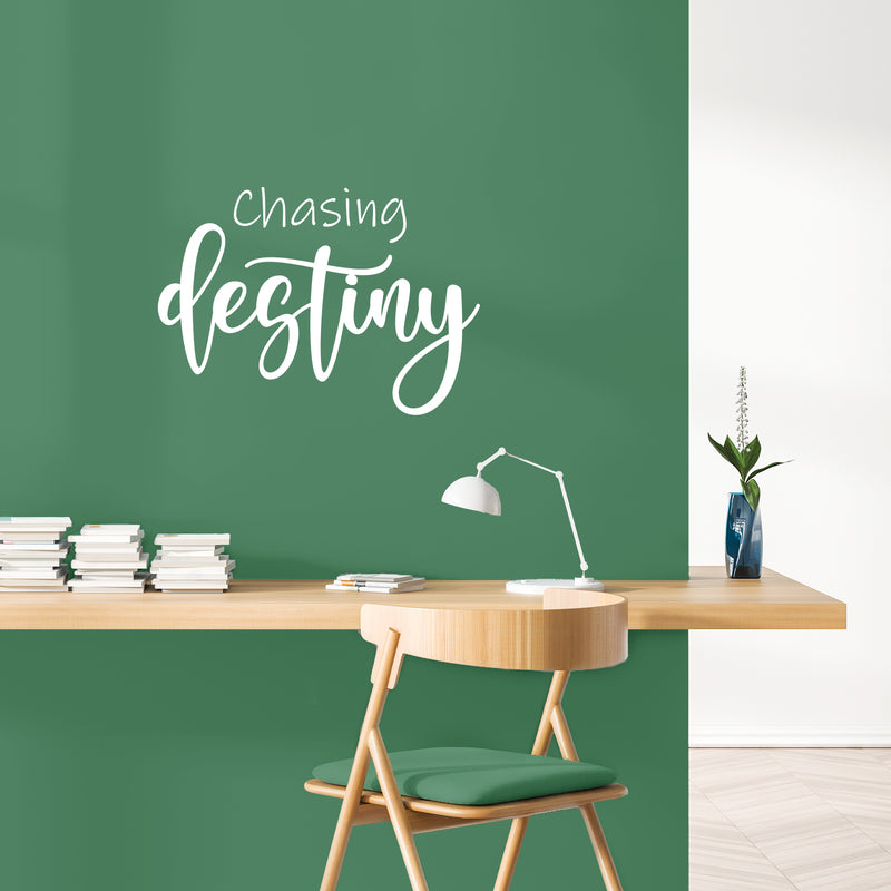 Vinyl Wall Art Decal - Chasing Destiny - 17" x 24" - Trendy Inspirational Good Vibes Quote Sticker For Home Bedroom Living Room Playroom School Office Coffee Shop Storefront Decor 3