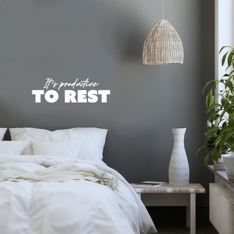 Vinyl Wall Art Decal - It's Productive To Rest - 8" x 25" - Modern Inspirational Positive Quote Sticker For Home Office Bedroom Living Room Relaxing Decor 2