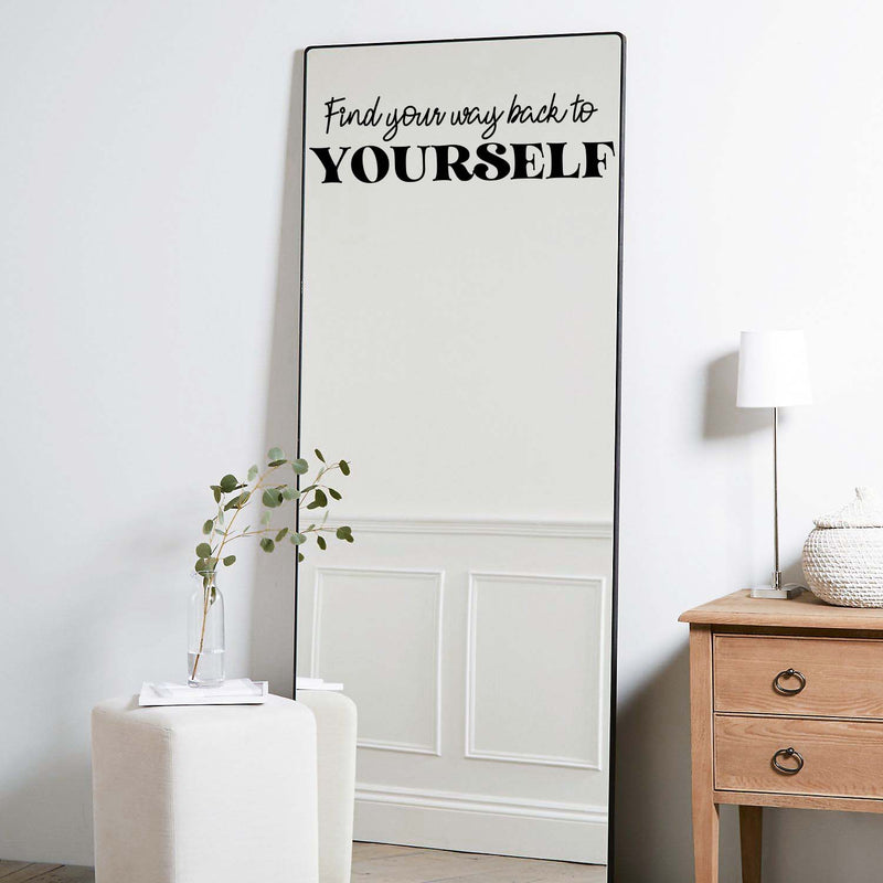 Vinyl Wall Art Decal - Find Your Way Back To Yourself - 6" x 21" - Modern Motivational Positive Self Care Quote Sticker For Bedroom Mirror Closet Home Office Decor 2