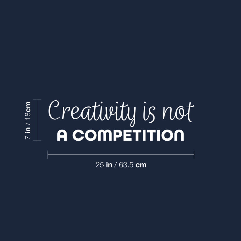 Vinyl Wall Art Decal - Creativity Is Not A Competition - 7" x 25" - Trendy Inspirational Artistic Quote Sticker For Home School Classroom Bedroom Work Office Coffee Shop Decor 4