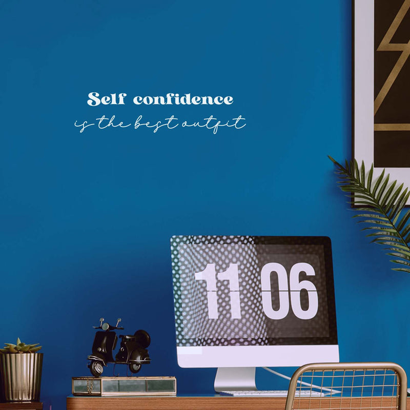 Vinyl Wall Art Decal - Self Confidence Is The Best Outfit - 6.5" x 26.5" - Modern Motivational Quote Sticker For Home Office Bedroom Closet Mirror Boutique Decor 2