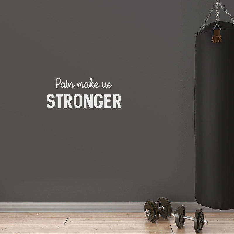 Vinyl Wall Art Decal - Pain Make Us Stronger - 10.5" x 26" - Modern Motivational Bodybuilding Quote Sticker For Exercise Home Office Bedroom Workout Gym Center 2