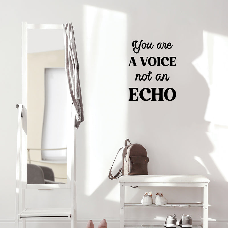 Vinyl Wall Art Decal - You Are A Voice Not An Echo - 20.5" x 16" - Modern Lovely Inspiring Self Esteem Quote Sticker For Bedroom Closet Living Room Coffee Shop Storefront Decor 1