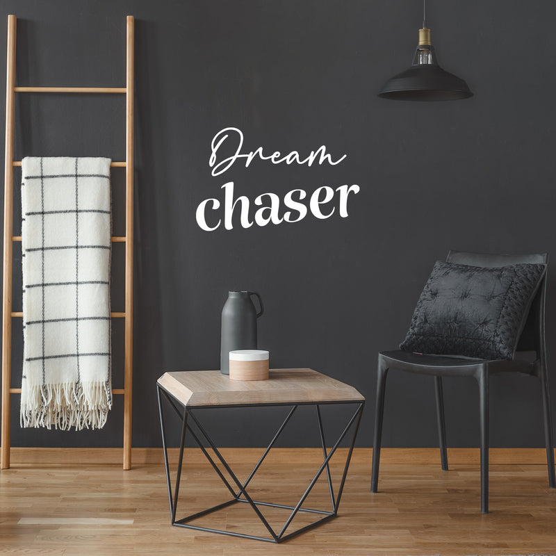 Vinyl Wall Art Decal - Dream Chaser - 16" x 25" - Modern Lovely Inspirational Quote Sticker For Home Bedroom Closet Living Room Playroom Classroom Office Coffee Shop Decor 3