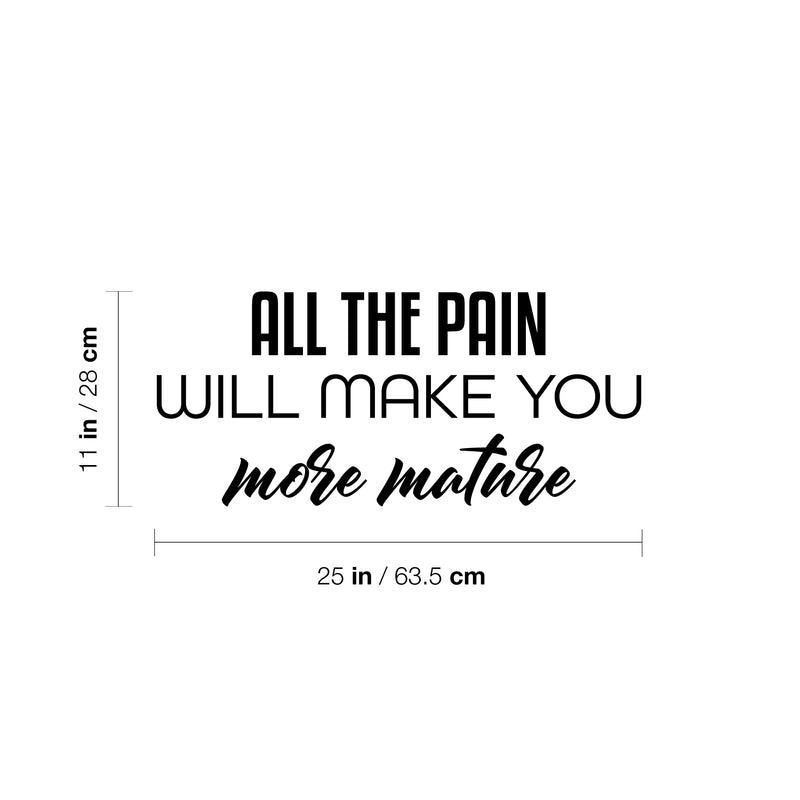 Vinyl Wall Art Decal - All The Pain Will Make You More Mature - Trendy Inspirational Self Esteem Quote Sticker For Home Office Bedroom Living Room Decor 4