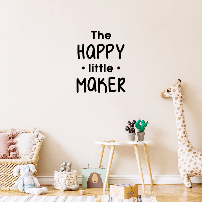 Vinyl Wall Art Decal - The Happy Little Maker - 21.5" x 17" - Modern Inspirational Lovely Quote Sticker For Home Baby Room Nursery Playroom Daycare Kindergarten Decor 2