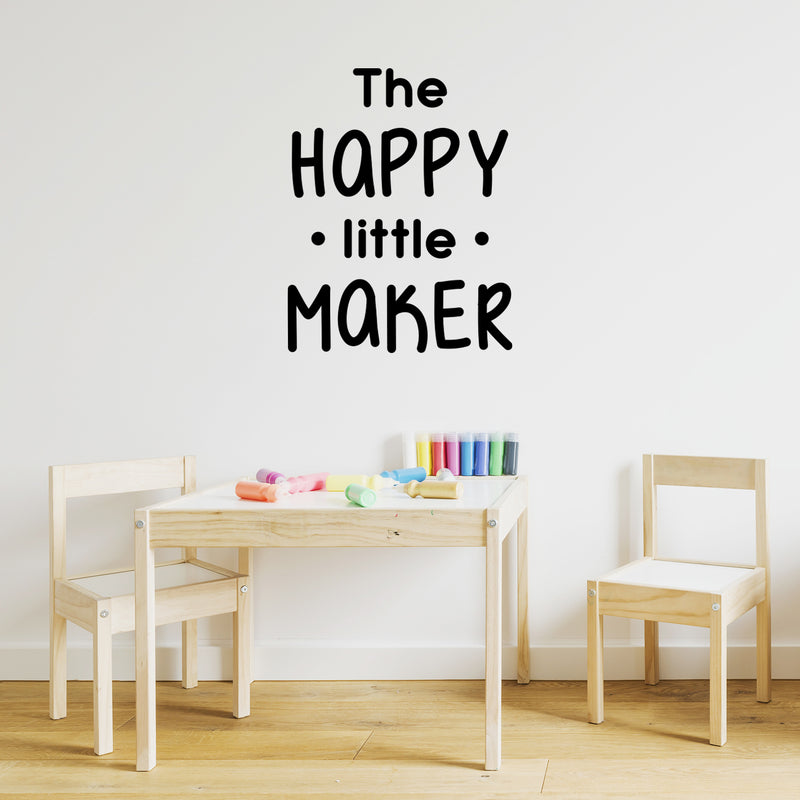 Vinyl Wall Art Decal - The Happy Little Maker - 21. Modern Inspirational Lovely Quote Sticker For Home Baby Room Nursery Playroom Daycare Kindergarten Decor 3