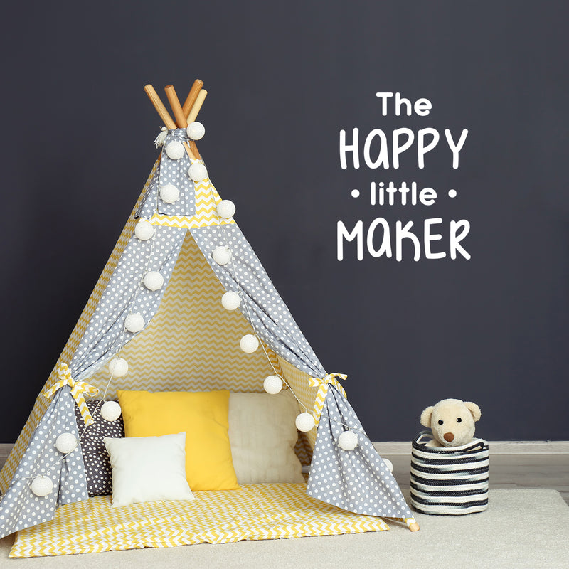 Vinyl Wall Art Decal - The Happy Little Maker - 21.5" x 17" - Modern Inspirational Lovely Quote Sticker For Home Baby Room Nursery Playroom Daycare Kindergarten Decor 3