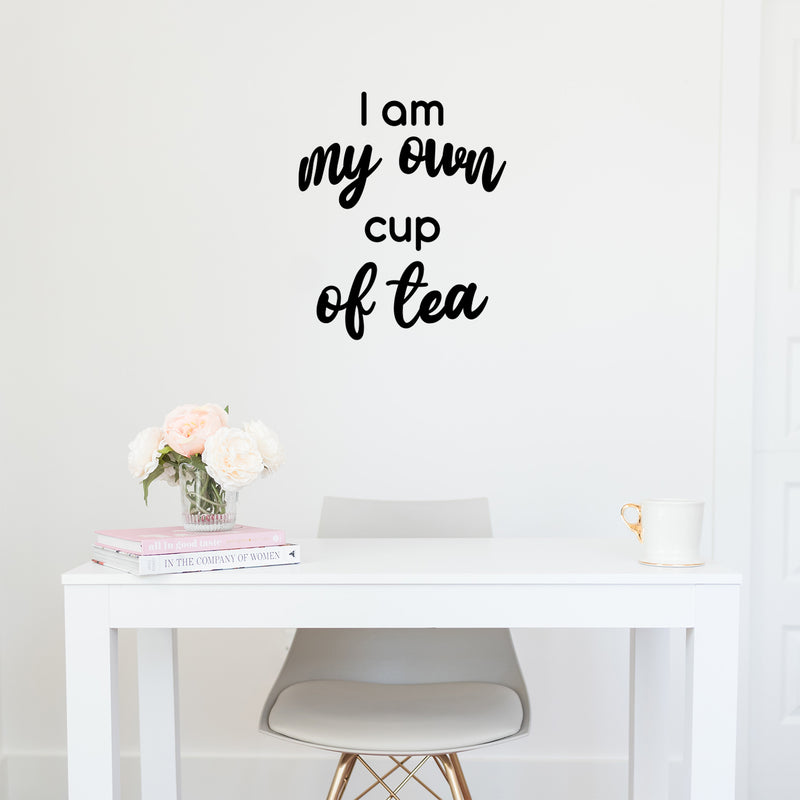Vinyl Wall Art Decal - I Am My Own Cup Of Tea - Modern Inspirational Quote Sticker For Home Kitchen Restaurant Storefront Office Kitchenette Coffee Shop Decor 2